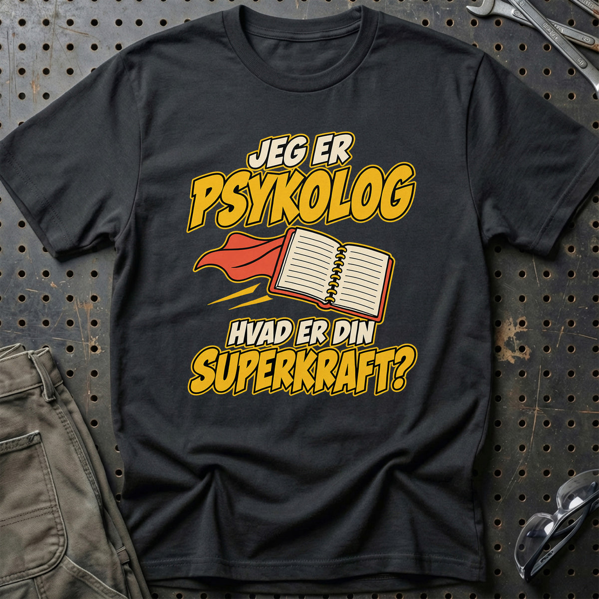
Psykolog – Hvad er din superkraft? – Unisex T-Shirt – Sort