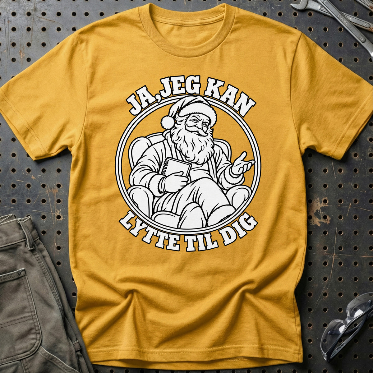 
Psykolog – Santa Kan Det – Jul T-Shirt – Guld