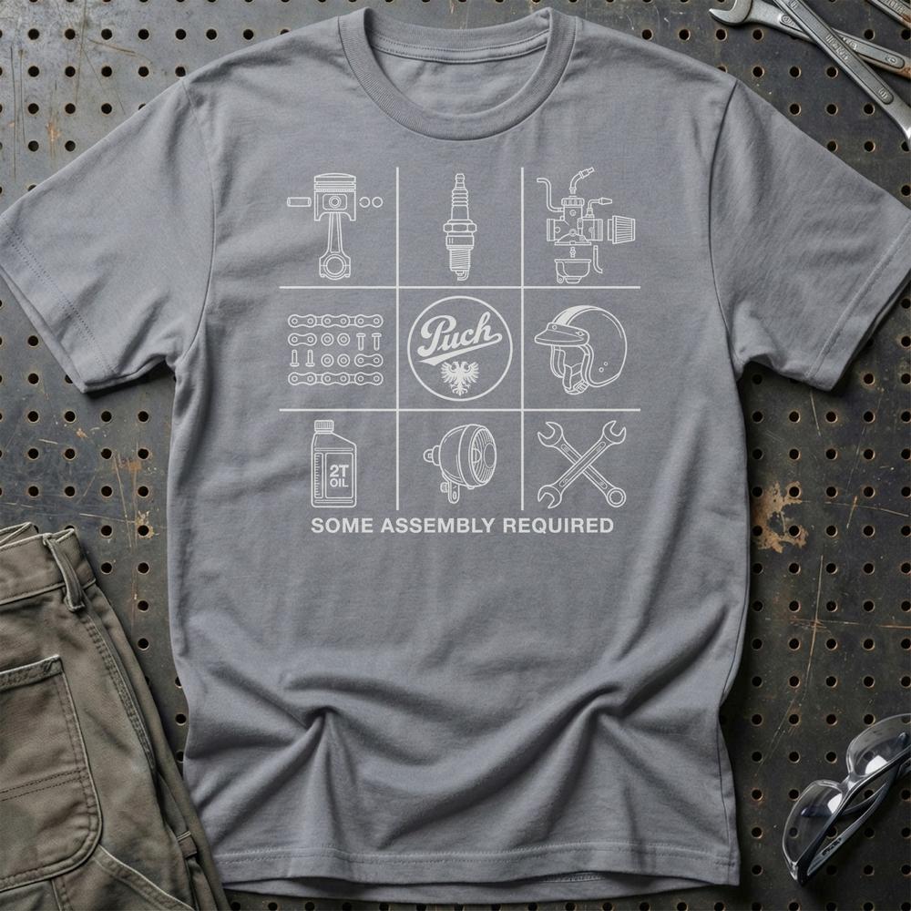 Puch Assembly Required T-Shirt-Beklædning-Puch-Grå Sport-S-Garage Culture Shop- garage - man cave - merchandise