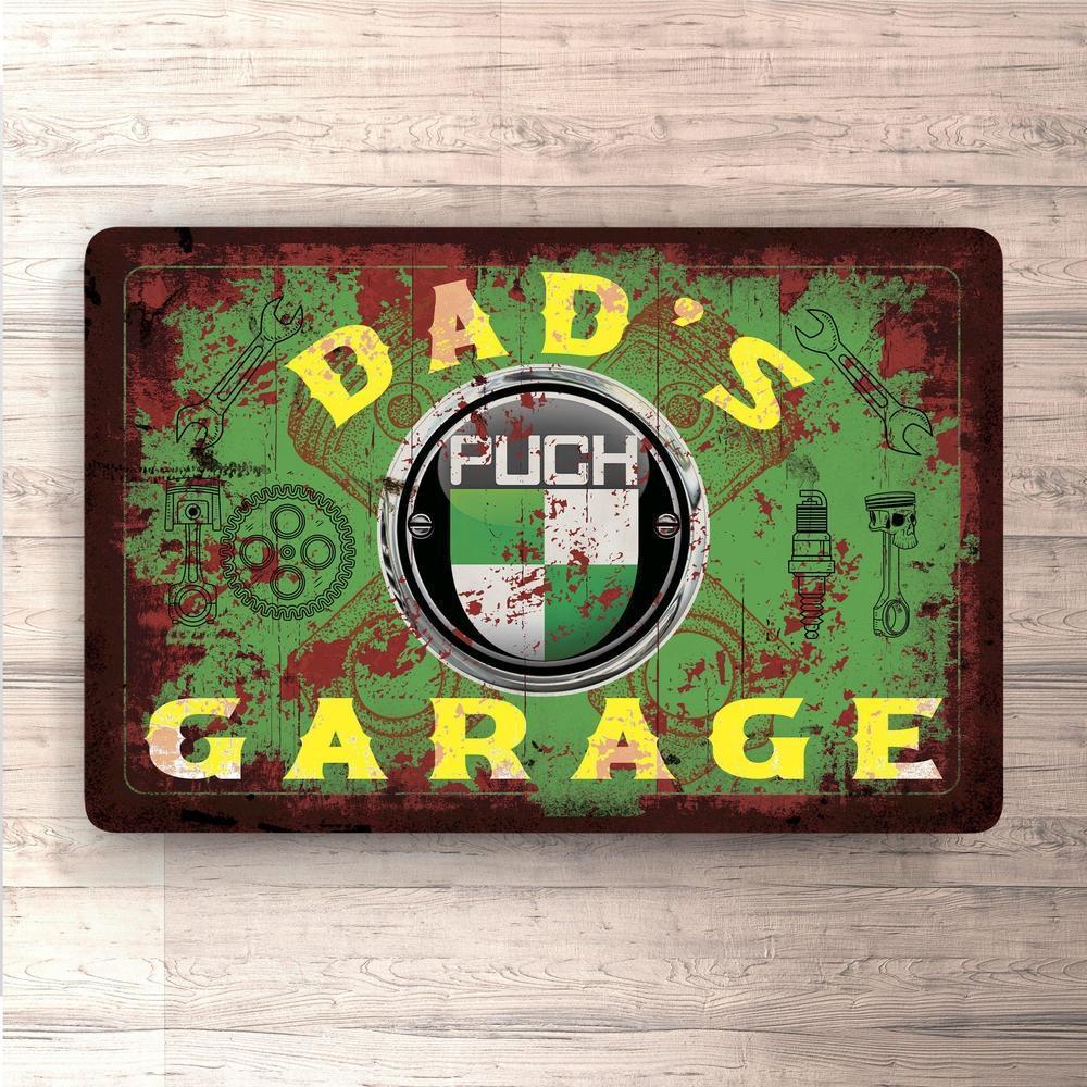 Puch Dads Garage Vintage Skilte, Musemåtte, Dørmåtte-Skilte-Puch-Garage Culture Shop- garage - man cave - merchandise