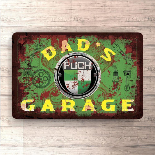 Puch Dads Garage Vintage Skilte, Musemåtte, Dørmåtte-Skilte-Puch-Garage Culture Shop- garage - man cave - merchandise