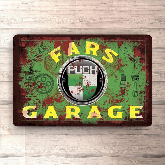 Puch Fars Garage Vintage Skilte, Musemåtte, Dørmåtte-Skilte-Puch-Garage Culture Shop- garage - man cave - merchandise