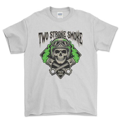 Puch Gang Two Stroke Smoke - Unisex T-Shirt , Bomuld-Beklædning-Puch-Hvid-S-Garage Culture Shop- garage - man cave - merchandise