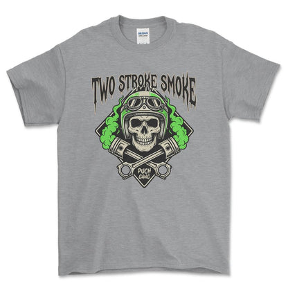 Puch Gang Two Stroke Smoke - Unisex T-Shirt , Bomuld-Beklædning-Puch-Grå Sport-S-Garage Culture Shop- garage - man cave - merchandise