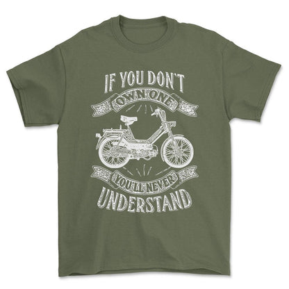 Puch - If You Dont Own One Puch Maxi-1 Kl Youll Never Understand Unisex T-Shirt , Bomuld-Beklædning-Puch-Grøn Militær-S-Forside-Garage Culture Shop- garage - man cave - merchandise