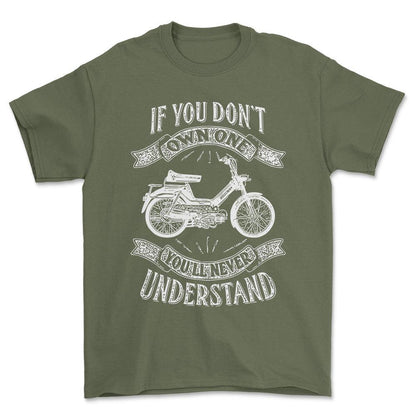 Puch - If You Dont Own One Puch Maxi-2 Youll Never Understand Unisex T-Shirt , Bomuld-Beklædning-Puch-Grøn Militær-S-Forside-Garage Culture Shop- garage - man cave - merchandise