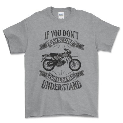 Puch - If You Dont Own One Puch Pionier Mc50-3 Youll Never Understand Unisex T-Shirt , Bomuld-Beklædning-Puch-Grå Sport-S-Forside-Garage Culture Shop- garage - man cave - merchandise