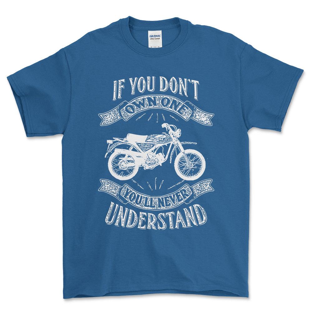 Puch - If You Dont Own One Puch Pionier Mc50-3 Youll Never Understand Unisex T-Shirt , Bomuld-Beklædning-Puch-Blå Royal-S-Forside-Garage Culture Shop- garage - man cave - merchandise