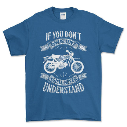 Puch - If You Dont Own One Puch Pionier Mc50-3 Youll Never Understand Unisex T-Shirt , Bomuld-Beklædning-Puch-Blå Royal-S-Forside-Garage Culture Shop- garage - man cave - merchandise