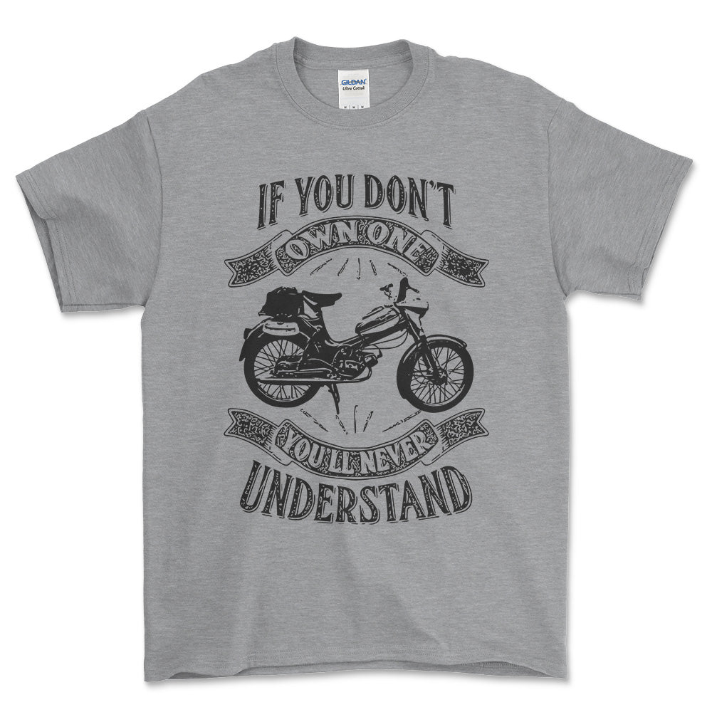 Puch - If You Dont Own One Puch Vs 50 Youll Never Understand Unisex T-Shirt , Bomuld-Beklædning-Puch-Grå Sport-S-Forside-Garage Culture Shop- garage - man cave - merchandise