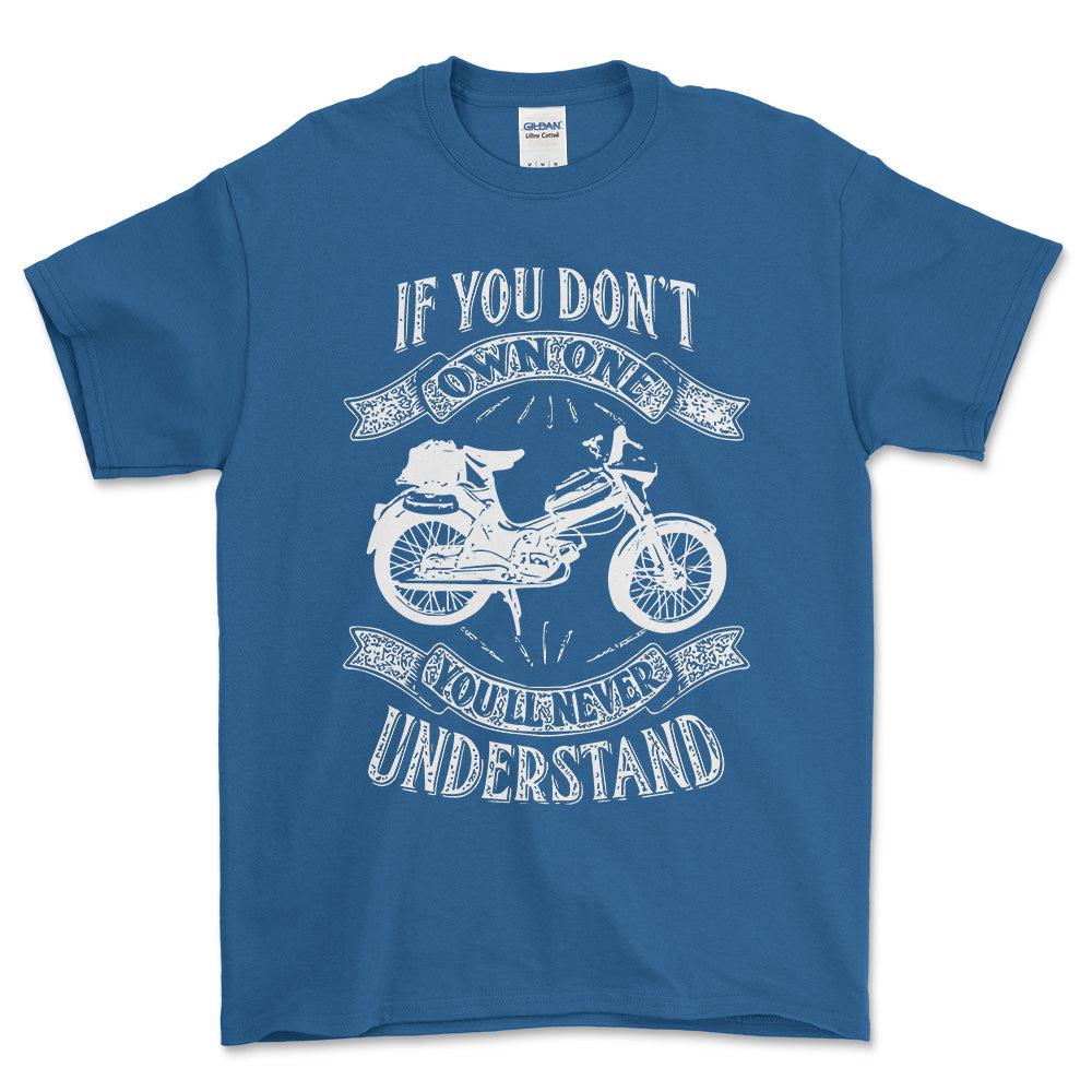 Puch - If You Dont Own One Puch Vs 50 Youll Never Understand Unisex T-Shirt , Bomuld-Beklædning-Puch-Blå Royal-S-Forside-Garage Culture Shop- garage - man cave - merchandise