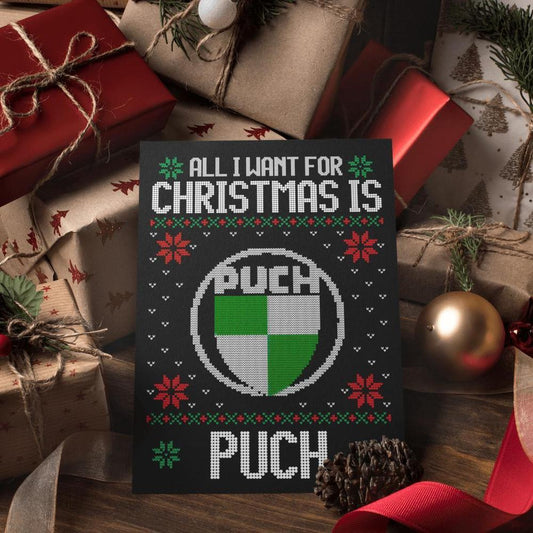 Puch Juleskilte All I Want For Christmas Is Skilte, Musemåtte, Dørmåtte-Skilte-Puch-Garage Culture Shop- garage - man cave - merchandise
