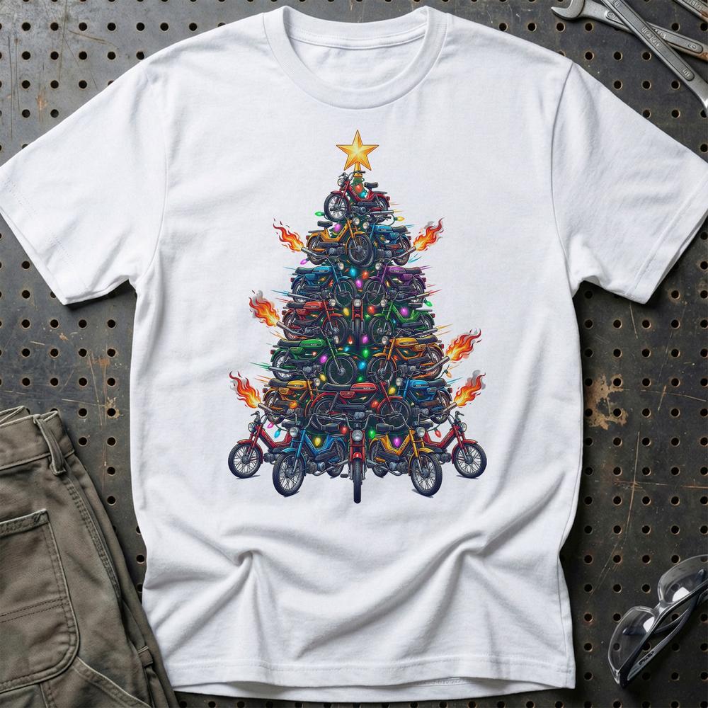 Puch Juletræ Christmas Tree T-Shirt-Beklædning-Puch-Hvid-S-Garage Culture Shop- garage - man cave - merchandise