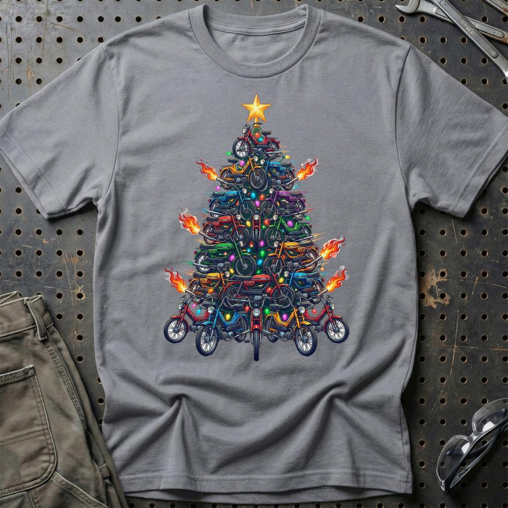 Puch Juletræ Christmas Tree T-Shirt-Beklædning-Puch-Grå Sport-S-Garage Culture Shop- garage - man cave - merchandise