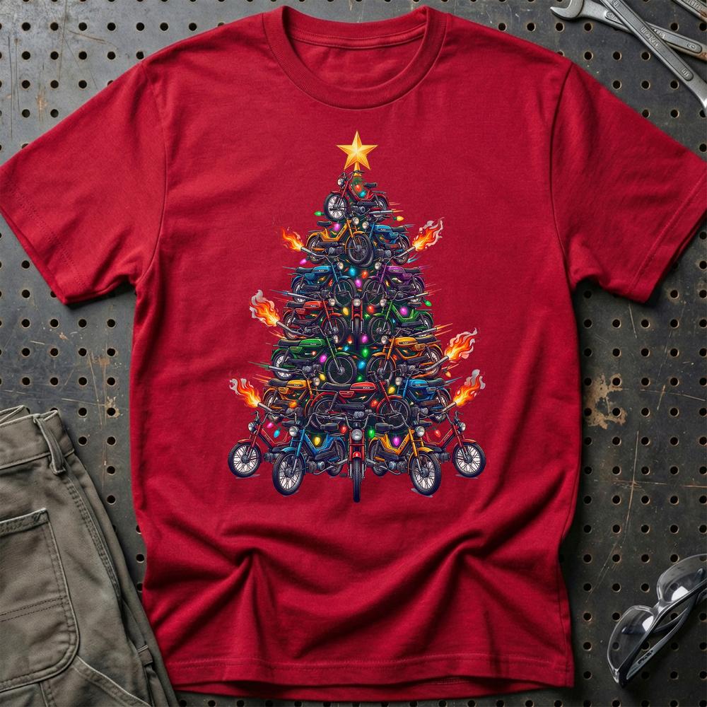 Puch Juletræ Christmas Tree T-Shirt-Beklædning-Puch-Rød-S-Garage Culture Shop- garage - man cave - merchandise