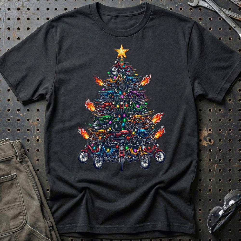 Puch Juletræ Christmas Tree T-Shirt-Beklædning-Puch-Sort-S-Garage Culture Shop- garage - man cave - merchandise