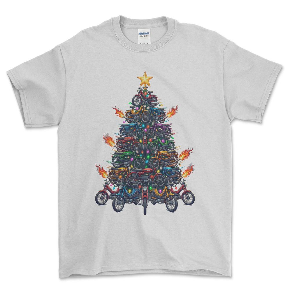 Puch Juletræ Christmas Tree - Unisex T-Shirt-Beklædning-Puch-Hvid-S-Forside-Garage Culture Shop- garage - man cave - merchandise