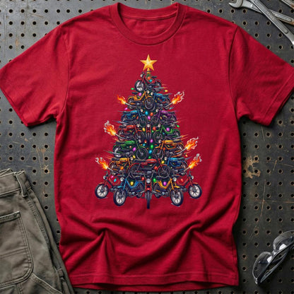 Puch Juletræ Christmas Tree - Unisex T-Shirt-Beklædning-Puch-Rød-S-Garage Culture Shop- garage - man cave - merchandise