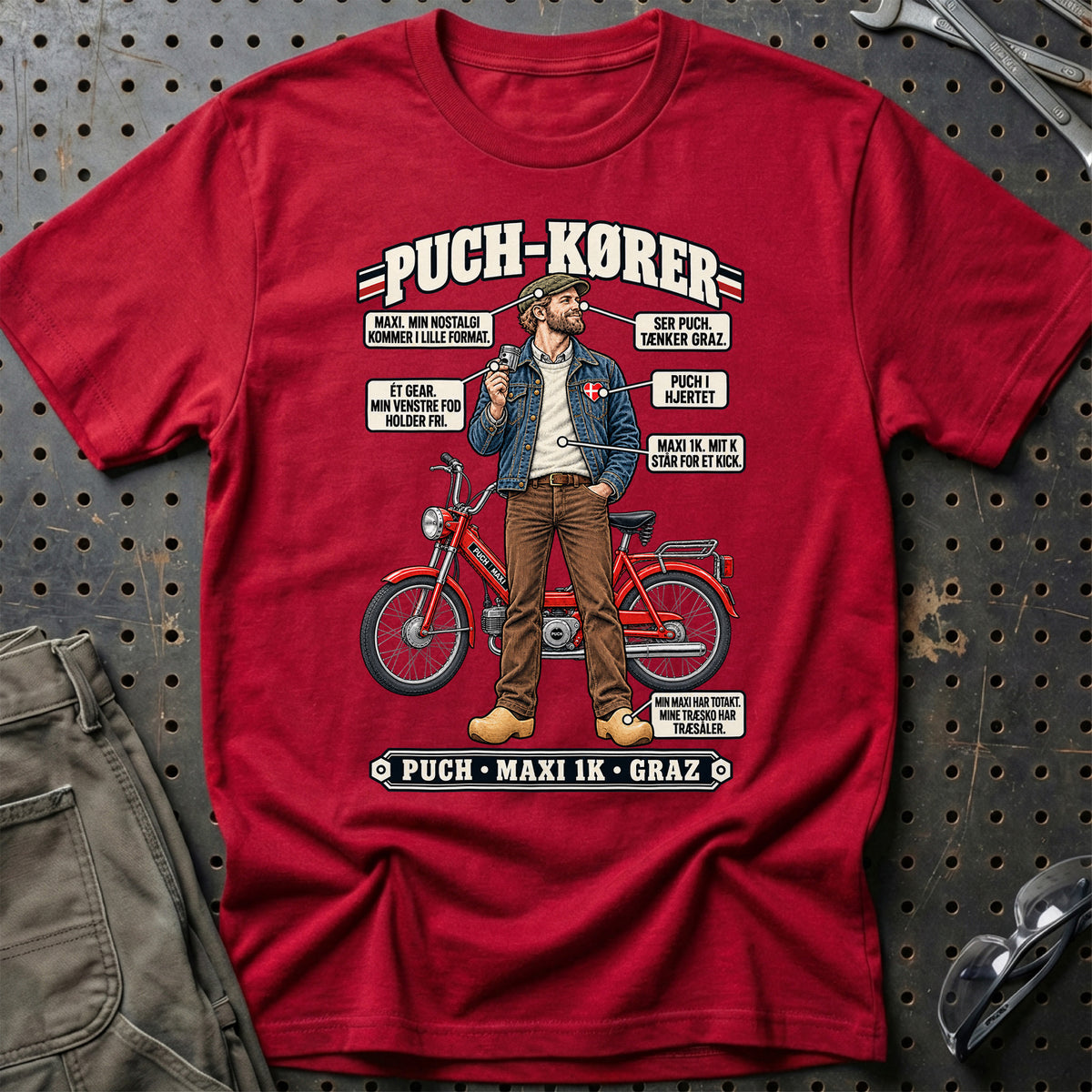 
Puch-Kører T-Shirt – Rød