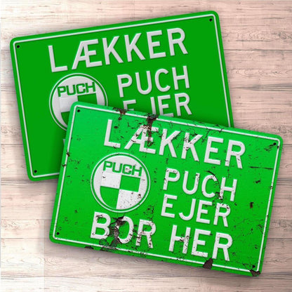 Puch - Lækker Puch Ejer Bor Her Skilte, Musemåtte, Dørmåtte-Skilte-Puch-Garage Culture Shop- garage - man cave - merchandise