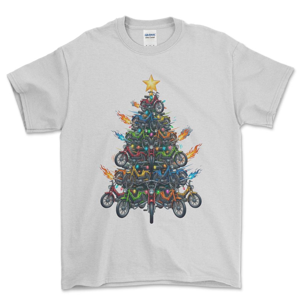 Puch Maxi Juletræ Christmas Tree - Unisex T-Shirt-Beklædning-Puch-Hvid-S-Forside-Garage Culture Shop- garage - man cave - merchandise