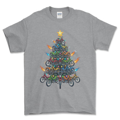Puch Maxi Juletræ Christmas Tree - Unisex T-Shirt-Beklædning-Puch-Grå Sport-S-Forside-Garage Culture Shop- garage - man cave - merchandise