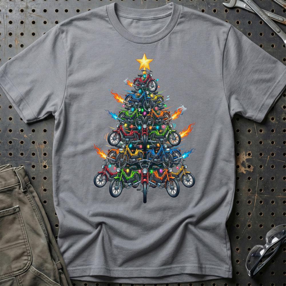 Puch Maxi Juletræ Christmas Tree - Unisex T-Shirt-Beklædning-Puch-Grå Sport-S-Garage Culture Shop- garage - man cave - merchandise