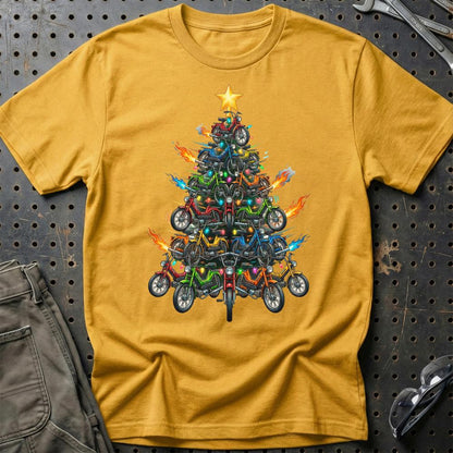 Puch Maxi Juletræ Christmas Tree - Unisex T-Shirt-Beklædning-Puch-Guld-S-Garage Culture Shop- garage - man cave - merchandise