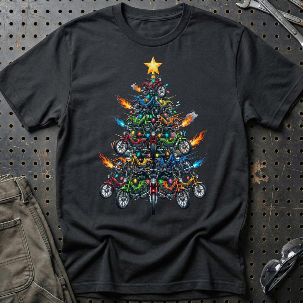 Puch Maxi Juletræ Christmas Tree - Unisex T-Shirt-Beklædning-Puch-Sort-S-Garage Culture Shop- garage - man cave - merchandise