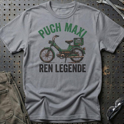 Puch Maxi Ren Legende - Unisex T-Shirt , Bomuld-Beklædning-Puch-Grå Sport-S-Garage Culture Shop- garage - man cave - merchandise