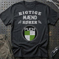 Puch Rigtige Mænd Kører T-Shirt-Beklædning-Puch-Sort-S-Garage Culture Shop- garage - man cave - merchandise
