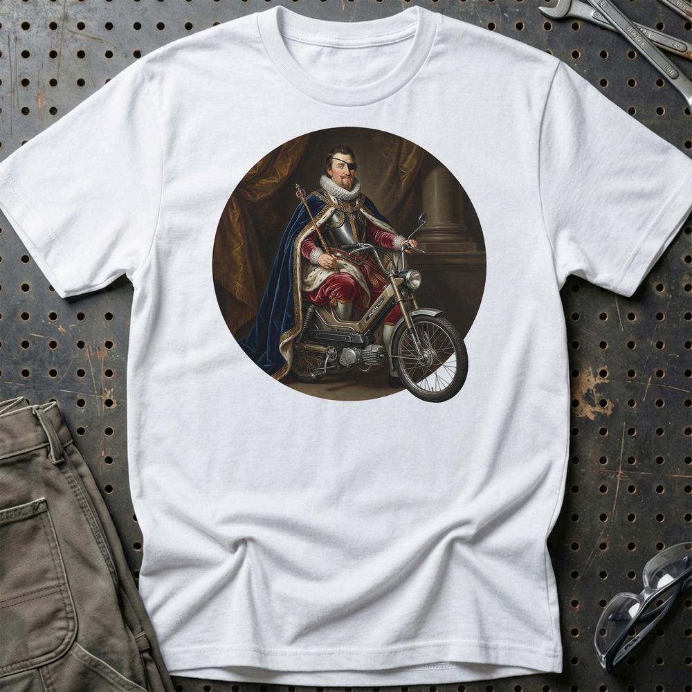 Puch Royal King Funny Classical Portrait - Unisex T-Shirt , Bomuld-Beklædning-Puch-Hvid-S-Garage Culture Shop- garage - man cave - merchandise