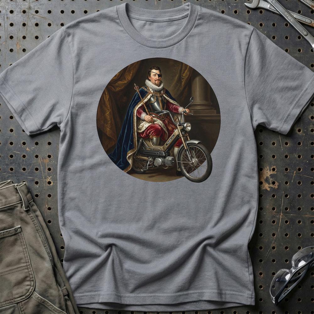 Puch Royal King Funny Classical Portrait - Unisex T-Shirt , Bomuld-Beklædning-Puch-Grå Sport-S-Garage Culture Shop- garage - man cave - merchandise