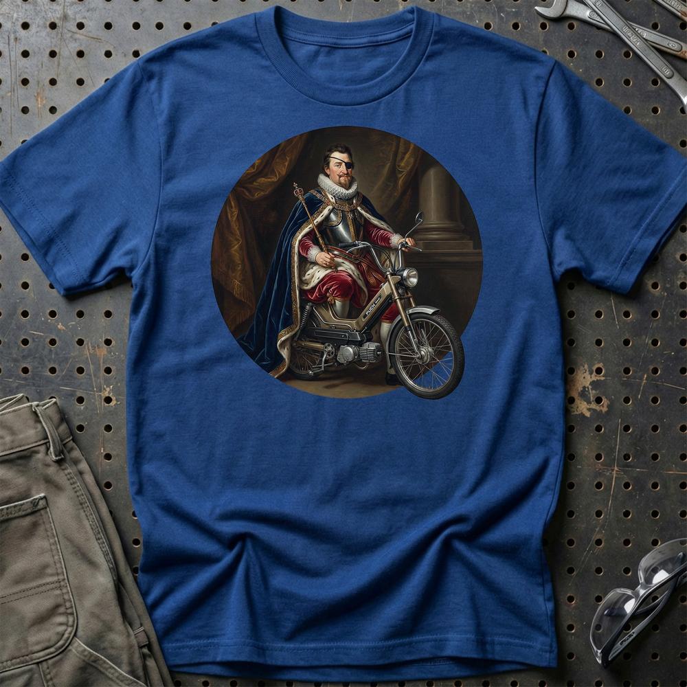 Puch Royal King Funny Classical Portrait - Unisex T-Shirt , Bomuld-Beklædning-Puch-Blå Royal-S-Garage Culture Shop- garage - man cave - merchandise