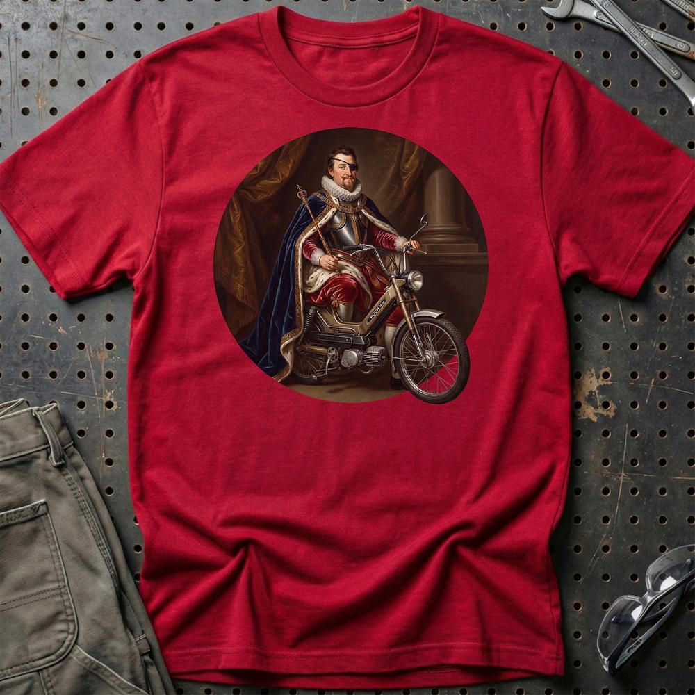 Puch Royal King Funny Classical Portrait - Unisex T-Shirt , Bomuld-Beklædning-Puch-Rød-S-Garage Culture Shop- garage - man cave - merchandise