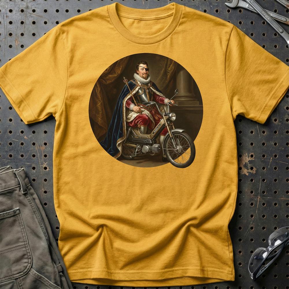 Puch Royal King Funny Classical Portrait - Unisex T-Shirt , Bomuld-Beklædning-Puch-Guld-S-Garage Culture Shop- garage - man cave - merchandise