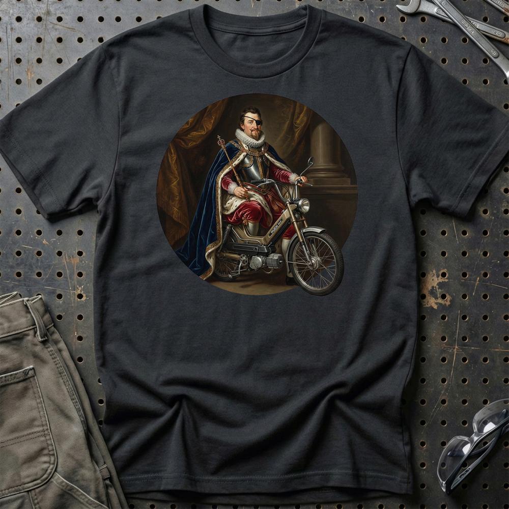 Puch Royal King Funny Classical Portrait - Unisex T-Shirt , Bomuld-Beklædning-Puch-Sort-S-Garage Culture Shop- garage - man cave - merchandise