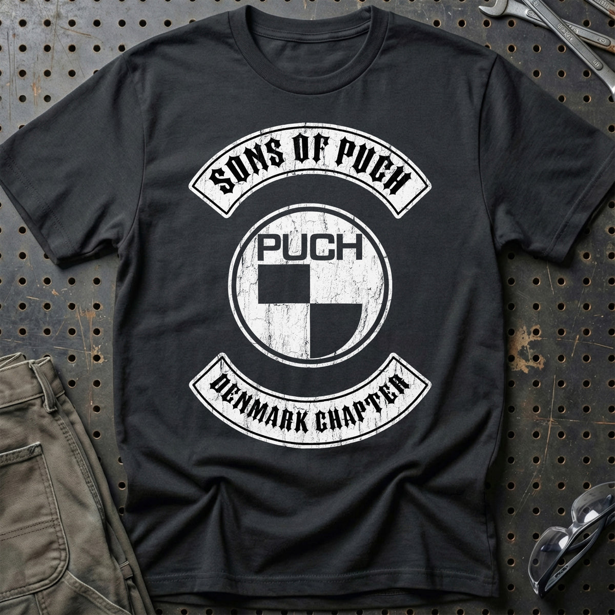
Puch - Sons Of Puch Denmark Chapter Unisex T-Shirt – Sort – print foran
