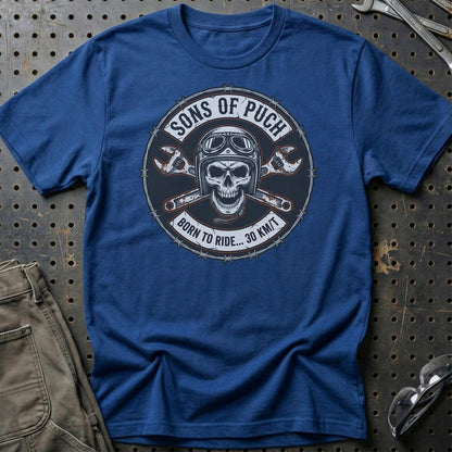 Puch Sons Of Puch - Unisex T-Shirt , Bomuld-Beklædning-Puch-Blå Royal-S-Garage Culture Shop- garage - man cave - merchandise