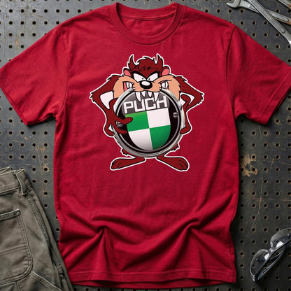 Puch TAZ Unisex T-Shirt , Bomul-Beklædning-Puch-Rød-S-Garage Culture Shop- garage - man cave - merchandise