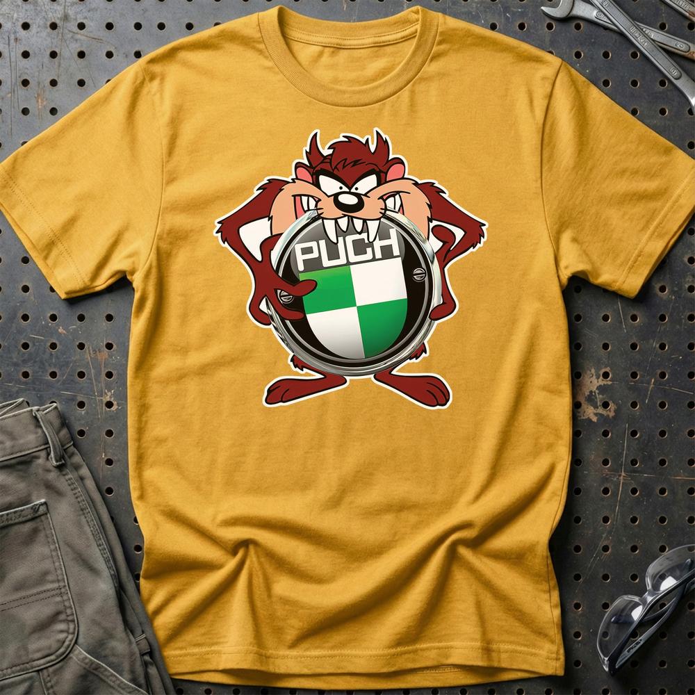 Puch TAZ Unisex T-Shirt , Bomul-Beklædning-Puch-Guld-S-Garage Culture Shop- garage - man cave - merchandise