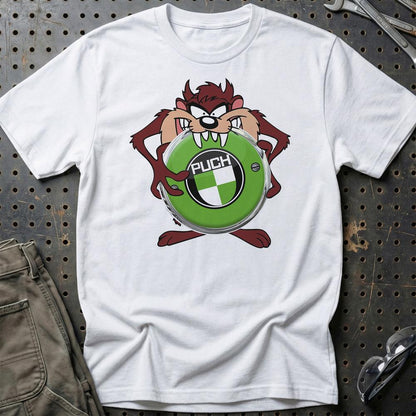 Puch TAZ Unisex T-Shirt , Bomuld-Beklædning-Puch-Hvid-S-Garage Culture Shop- garage - man cave - merchandise