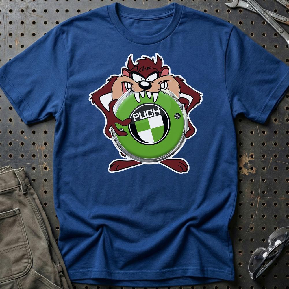 Puch TAZ Unisex T-Shirt , Bomuld-Beklædning-Puch-Blå Royal-S-Garage Culture Shop- garage - man cave - merchandise