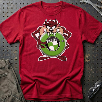 Puch TAZ Unisex T-Shirt , Bomuld-Beklædning-Puch-Rød-S-Garage Culture Shop- garage - man cave - merchandise