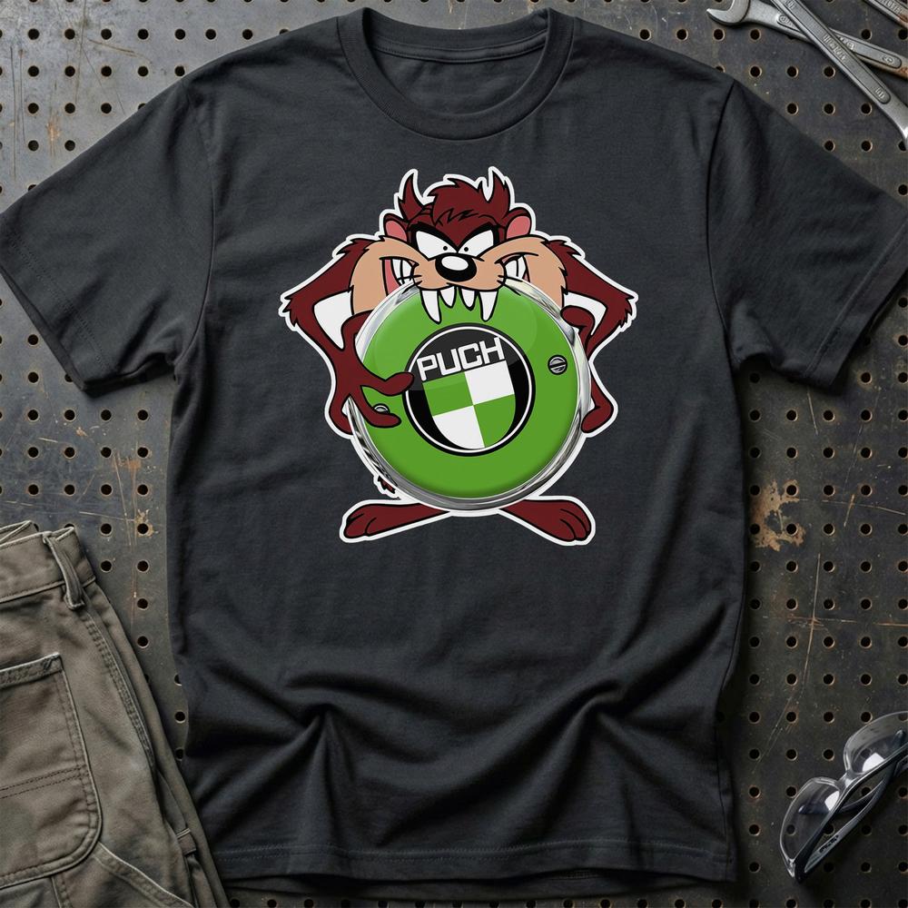 Puch TAZ Unisex T-Shirt , Bomuld-Beklædning-Puch-Sort-S-Garage Culture Shop- garage - man cave - merchandise