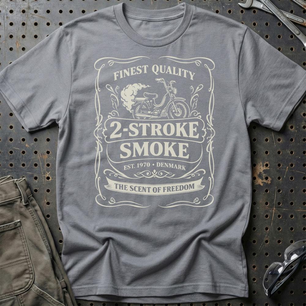 Puch Two Stroke Smoke T-Shirt-Beklædning-Puch-Grå Sport-S-Garage Culture Shop- garage - man cave - merchandise