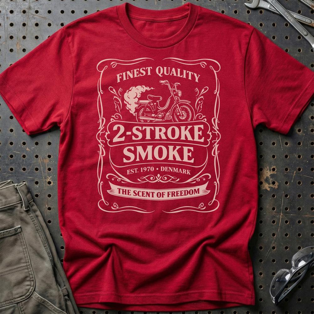 Puch Two Stroke Smoke T-Shirt-Beklædning-Puch-Rød-S-Garage Culture Shop- garage - man cave - merchandise