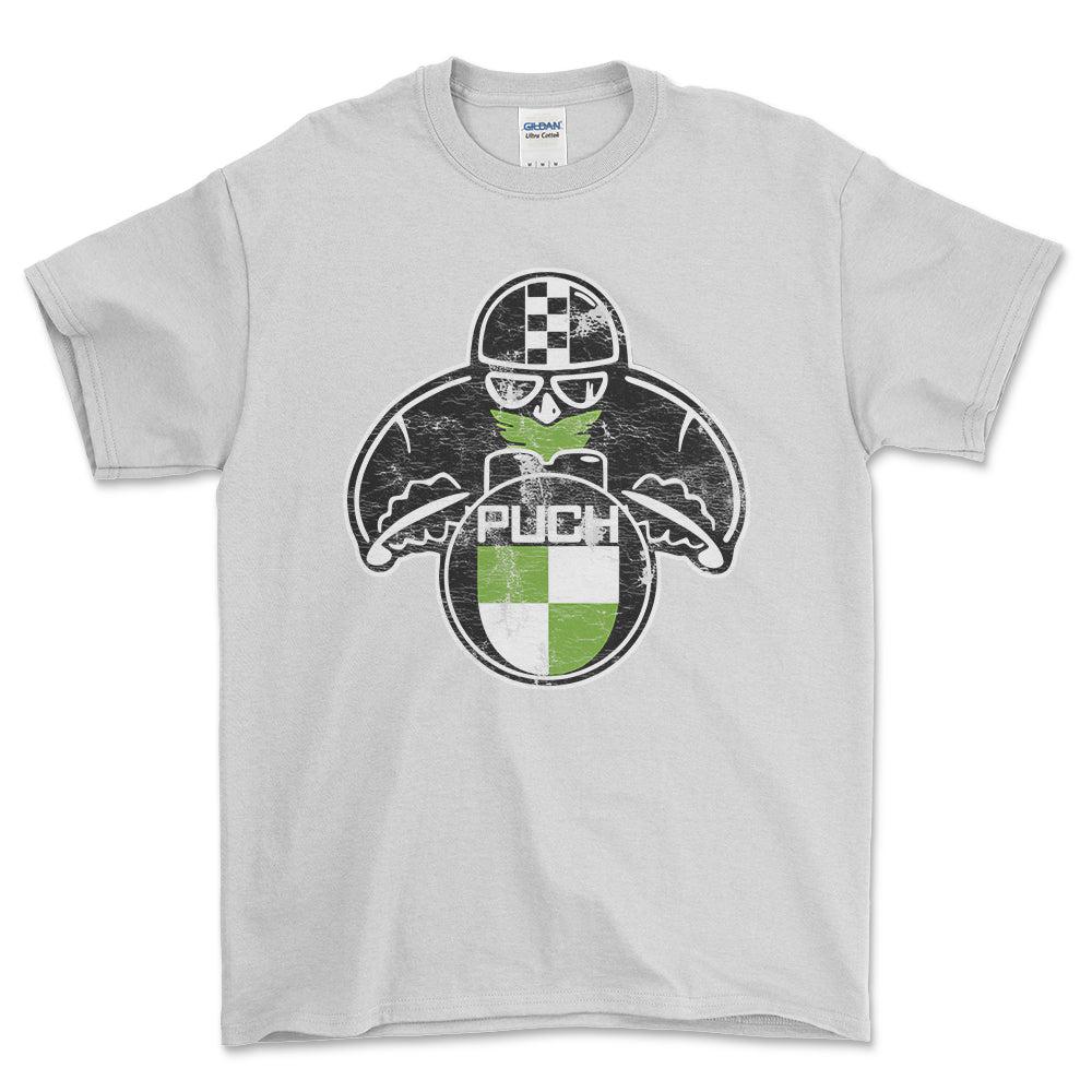Puch Vintage Style Unisex T-Shirt , Bomuld-Beklædning-Puch-Hvid-S-Forside-Garage Culture Shop- garage - man cave - merchandise