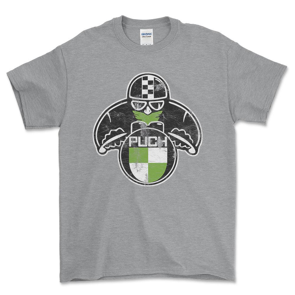Puch Vintage Style Unisex T-Shirt , Bomuld-Beklædning-Puch-Grå Sport-S-Forside-Garage Culture Shop- garage - man cave - merchandise