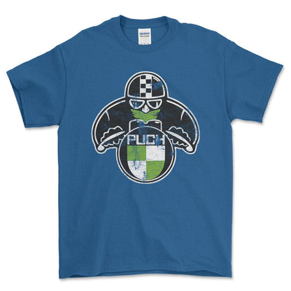 Puch Vintage Style Unisex T-Shirt , Bomuld-Beklædning-Puch-Blå Royal-S-Forside-Garage Culture Shop- garage - man cave - merchandise